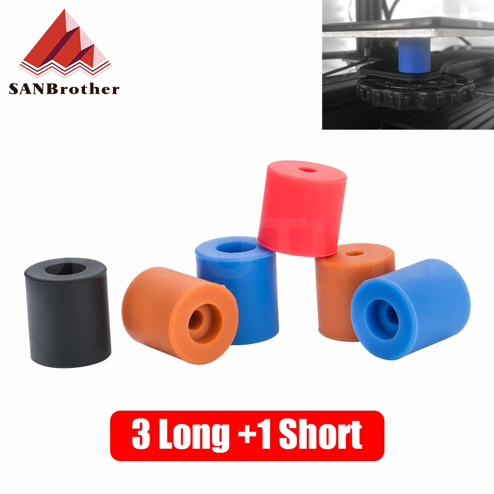 

High Temperature Silicone Solid Spacer Hot Bed Leveling Column 3pcs Long +1PC Short For CR-10/ CR10S Ender-3 Prusa i3 3D Printer