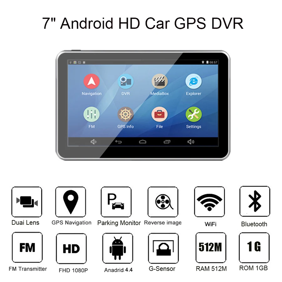Anfilite 7 дюймовый Android автомобильный Грузовик GPS навигация 512M 16GB DVR видеомагнитофон
