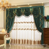 european style curtains for living dining room bedroom high endluxury embroidered flannel curtain finished product customization