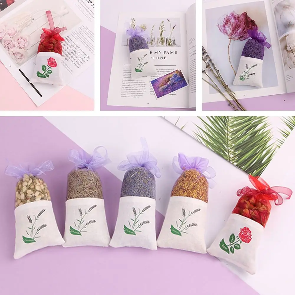 6 шт. натуральная Лаванда бутон сушеный цветок Саше Мешок Ароматерапия