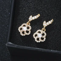 de228 fashion sweet delicacy 4a zircon flower geometry ear stud girls gift party banquet womens jewelry earrings 2021