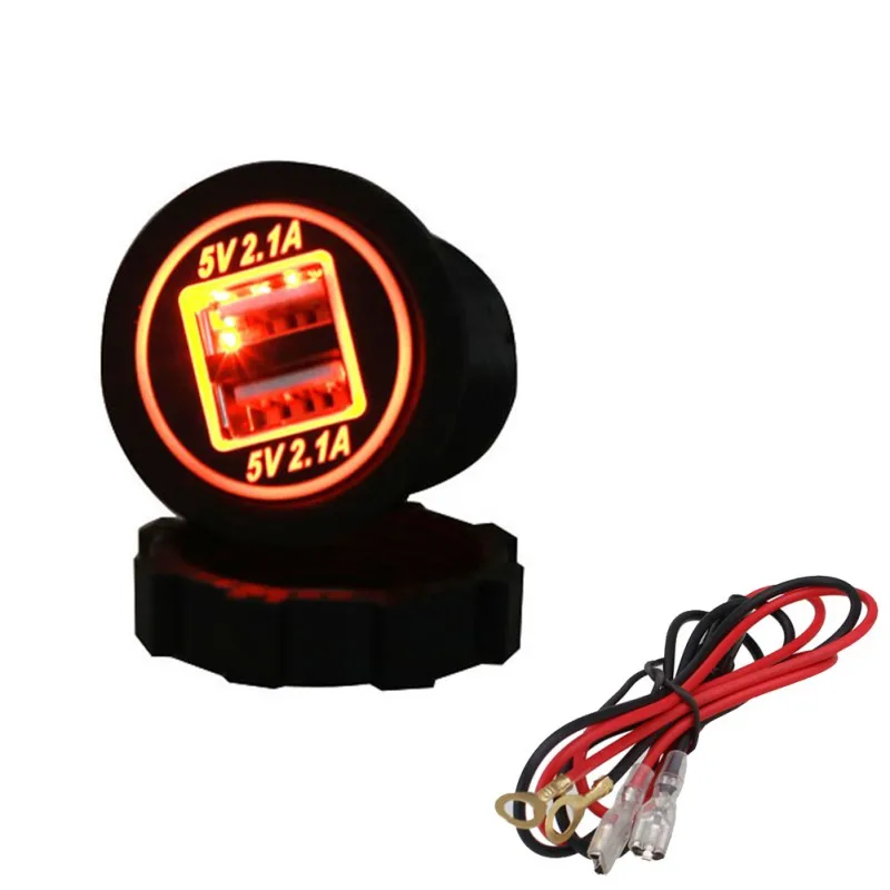 Автомобиль Мотоцикл RV лодка светильник двойное зарядное устройство USB 4 2 А|Кабели