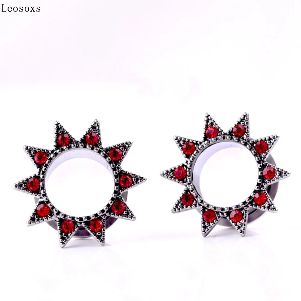 Leosoxs из нержавеющей стали вогнутый узор модные ушные раковины в форме цветка