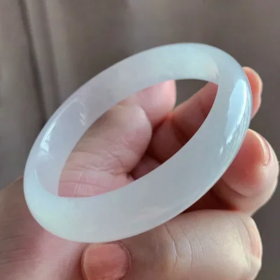 

Natural Burmese Jadeite Light Color 54-64mm Bracelet Elegant Princess Jewelry For Mom For Girlfriend