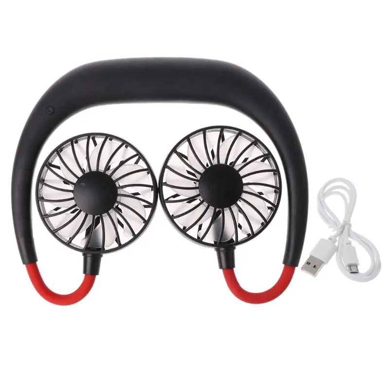 

Portable Wearable Neckband Fan Cooler Fan with Dual Wind Head for Traveling Outdoor Office Room