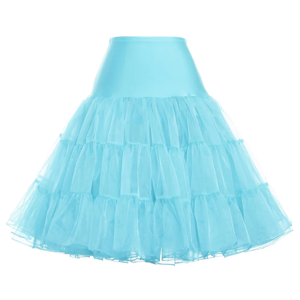 GK Талия на резинке Женская юбка в стиле "Ретро" Винтажная однотонная двухслойная вуаль юбка кринолин нижняя юбка с подкладкой слой