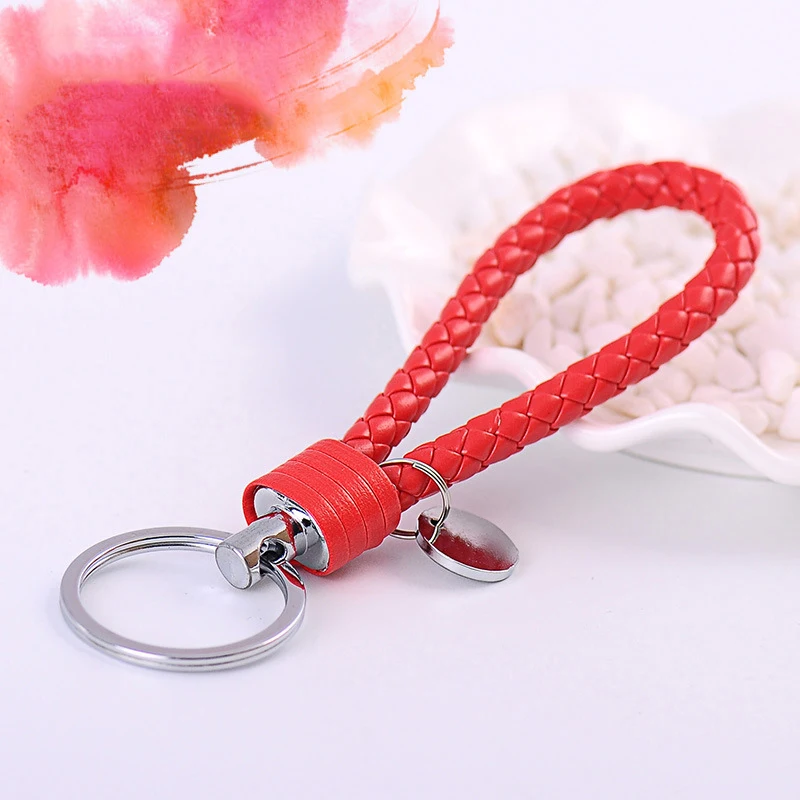 Ручной работы мужской плетеный кожаный Веревка Брелок Waven брелок кожаного брелка