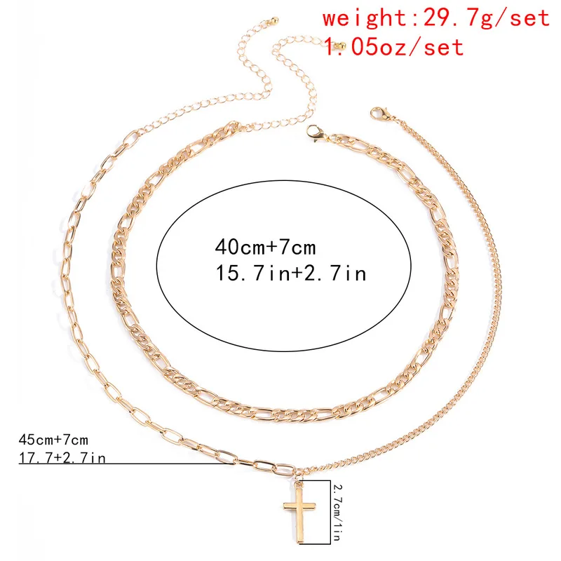 

AE-CANFLY Hip Hop Geometric Iron Chain Necklaces Women Boho Vintage Cross Jesus Pendant Choker Necklace Goth Charm Jewelry