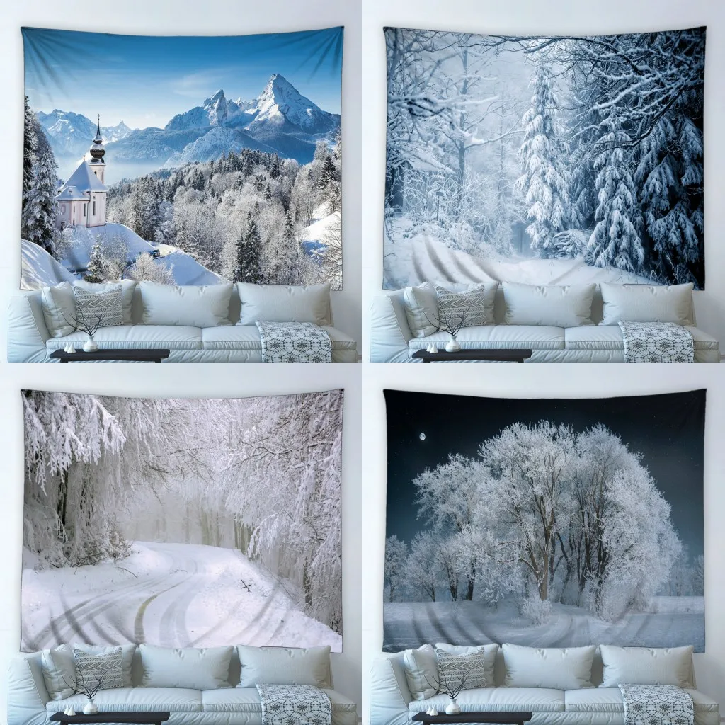 

Задний фон для фотосъемки с изображением леса и снега