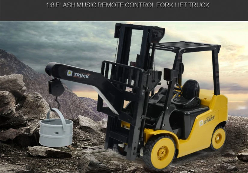 Big size toys 1:8 RC Forklift Truck Crane RTR 11CH Engineer Vehicle Toys LED Light Kids Toys