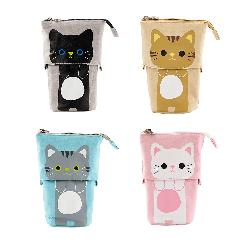 

Zipper Pen Holder Pencil Case Variable Pull-Down Students Canvas Stationery Pouch Simple Pen Holder Pencil Case Variable
