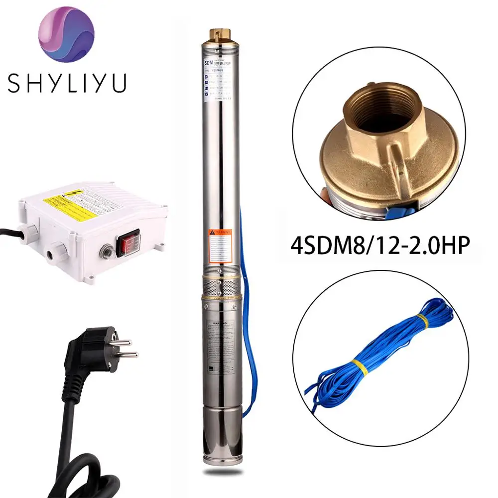 SHYLIYU 4 дюйма Хорошо трубы 2Hp Нержавеющая сталь насос для подводной глубоководной