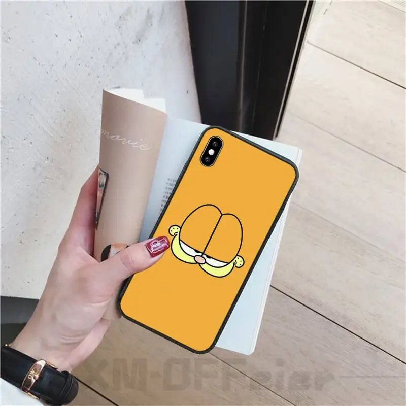 

cat Garfield Case for iphone 11 black TPU soft silicone phone cover for iphone 11 pro se 2020 7 8 plus X XS XR cases