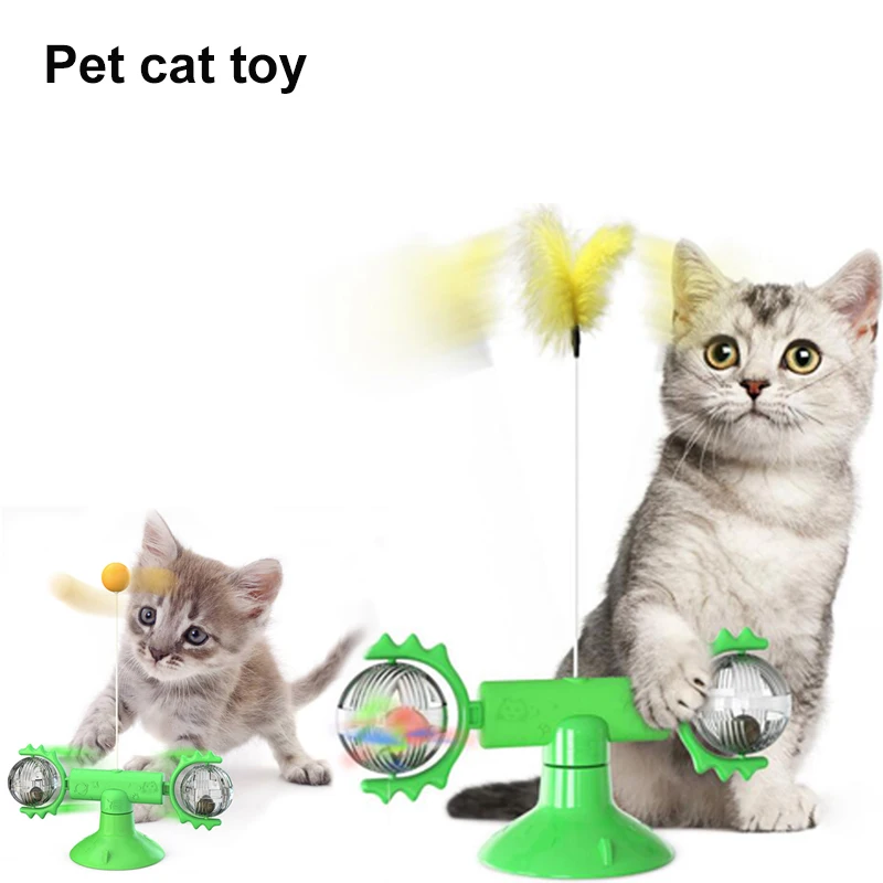 

Creative Funny Cat Toy Pet Windmill Interactive Toy Rotating Turntable Funny Cat Stick Puzzle Pet Cat Supplies Cat Toy