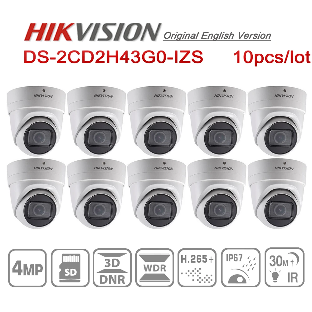 Предпродажа Hikvision DS 2CD2H43G0 IZS 4MP Vari focal сетевая ip камера H.265 + Ik10 слот для sd карты
