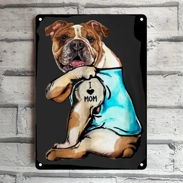 Póster Artístico con estampado de Bulldog para el hogar, cartel de arte...