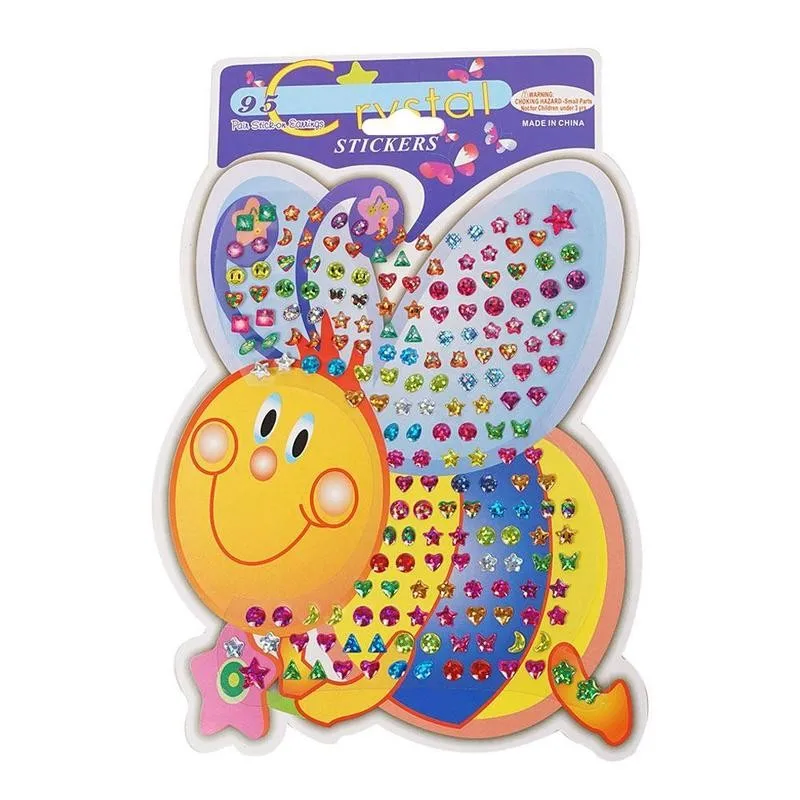 Pegatina de cristal 3d para ni&ntilde;os, pegatinas de dibujos animados de girasol, abeja, helado, premio de Kindergarten, diamantes, decoraci&oacute;n, gemas, Juguetes-1