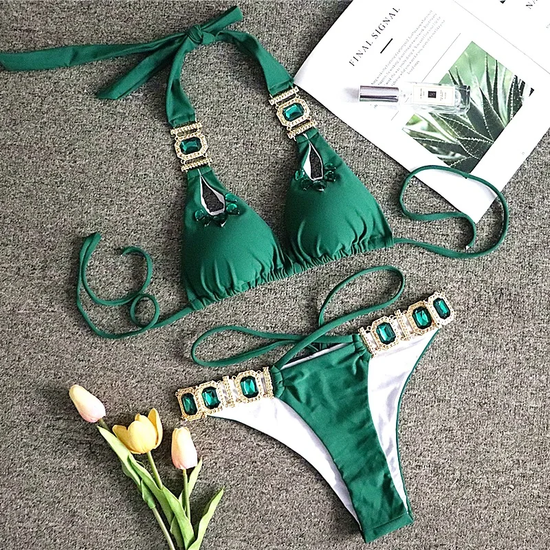 

Women's swimwear 2021 new luxury bikini suit split 2-piece swimsuit sexy bikini thong swimsuits bathing suits bikinis set