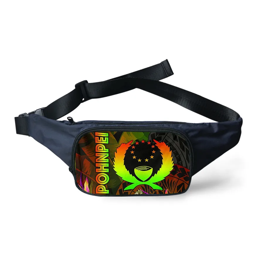 

Doginthehole Pohnpei Polynesian Pattern Fanny Pack Men Pouch Bag Sports Running Waterproof Waist Bag Women Sling Fanny Pack 2021