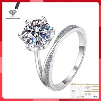 9 5mm moissanite ring high quality 100 s925 sterling silver wedding anniversary 3ct luxury d color vvs1 flower ring gift