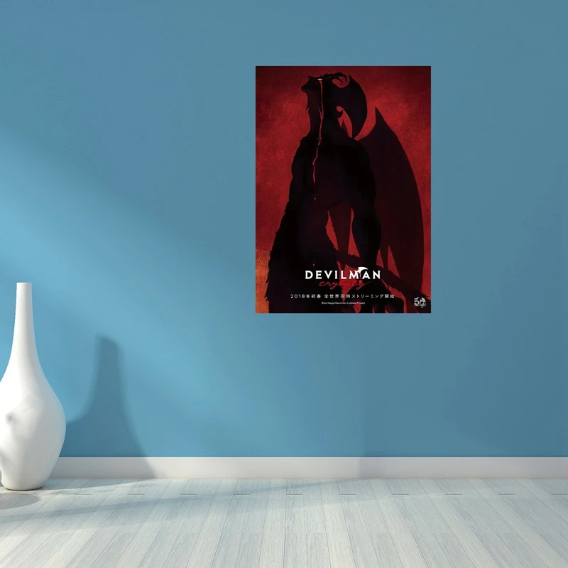 Плакат девилман крибэби из японского аниме-комикса шелковая Живопись маслом