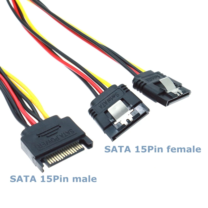 20 см 15-контактный SATA штекер-2 гнезда с шрапнелью чехол для компьютера
