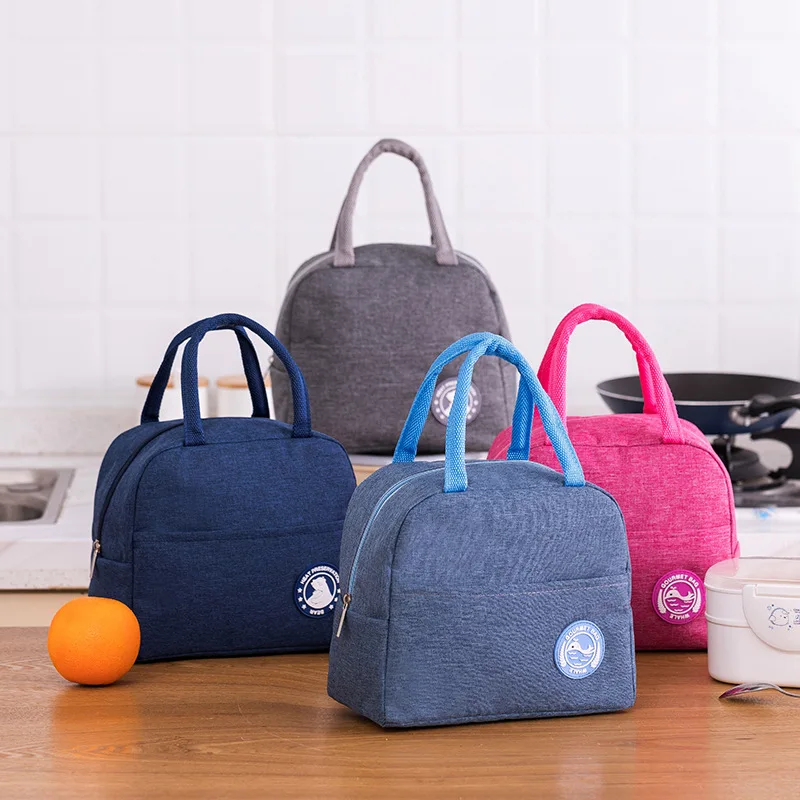 

Portable Zipper Waterproof Nylon Lunch Bag Thermal Cooler Bags Storage Food Picnic Office School Lunch Box Tote Lunch Bags,1PC