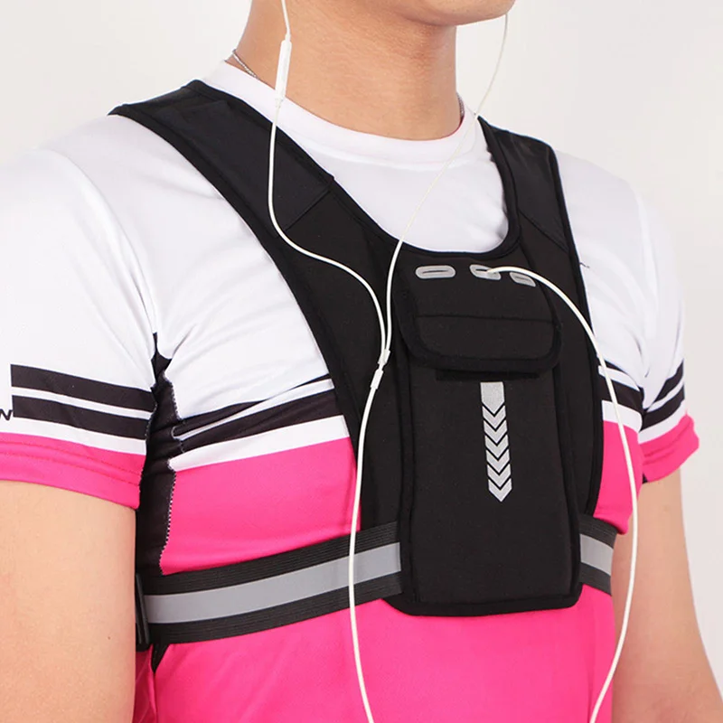 

Running Reflective Vest Bag Women Men Jogging Gym Phone Pack Fitness Water Bottle Holder Reflective Sports Chest Bag Dropship