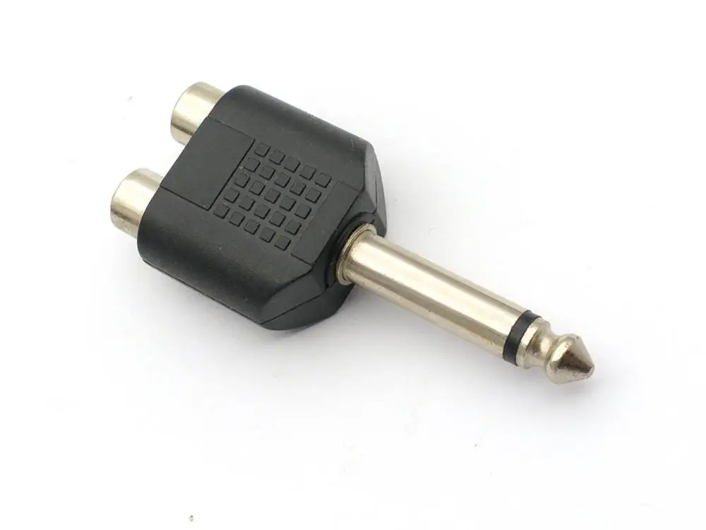 100 шт. моно разъем с никелированным покрытием 6 35 мм (1/4 дюйма) на 2 RCA разъема|plug