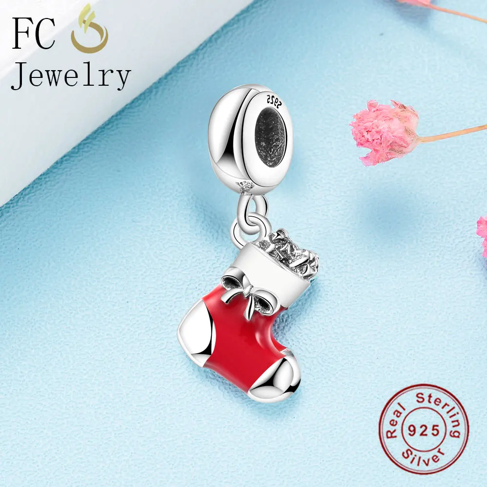 FC Jewelry 925 Sterling Silver Shoes Dangle Beads Fit Original Brand Charms Bracelet Bangles Berloque Necklace Pendants DIY | Украшения и