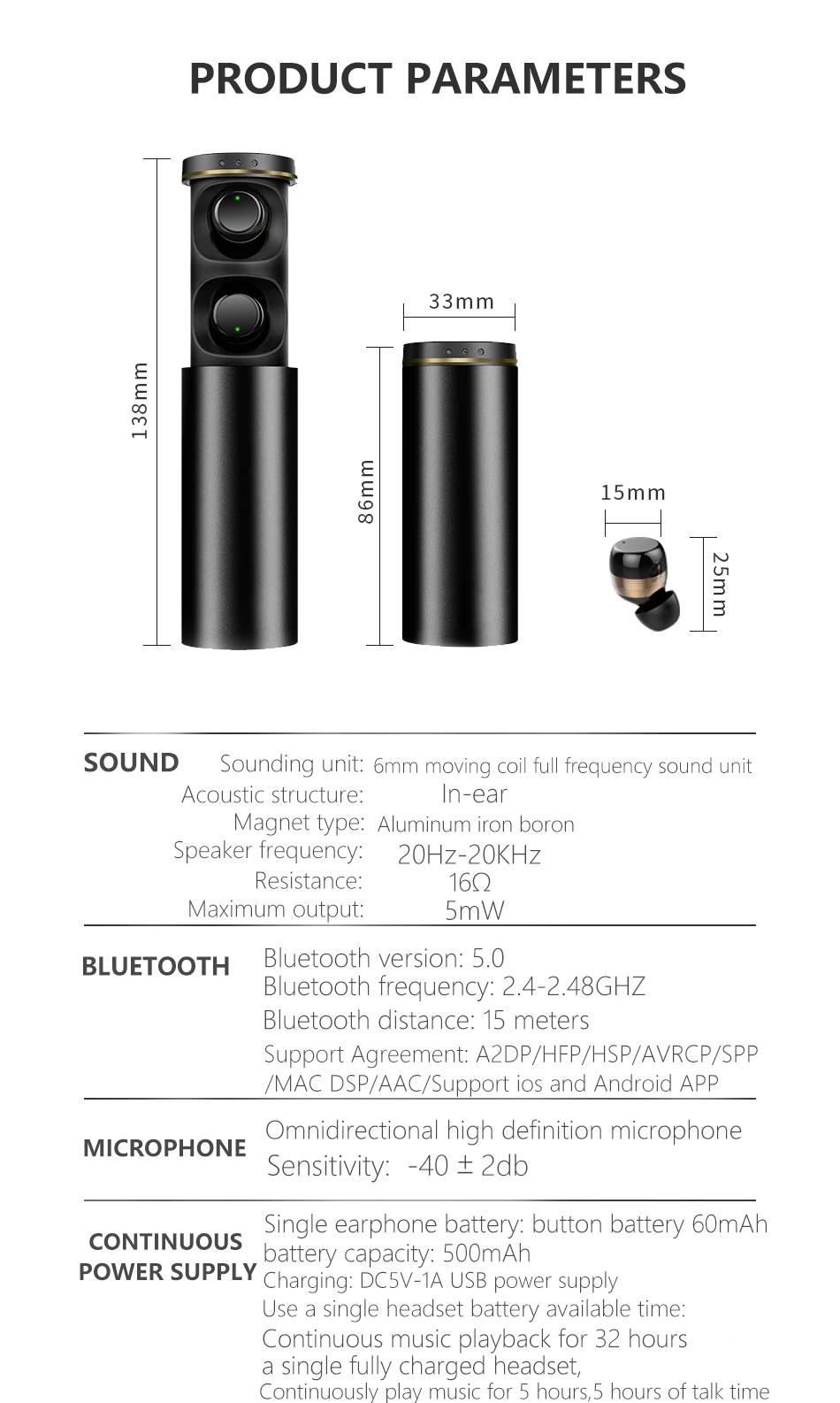 LIGE мини беспроводные наушники глубокий бас Bluetooth 5,0 наушники с металлической зарядной коробкой для iPhone Xiaomi Sony LG Honor