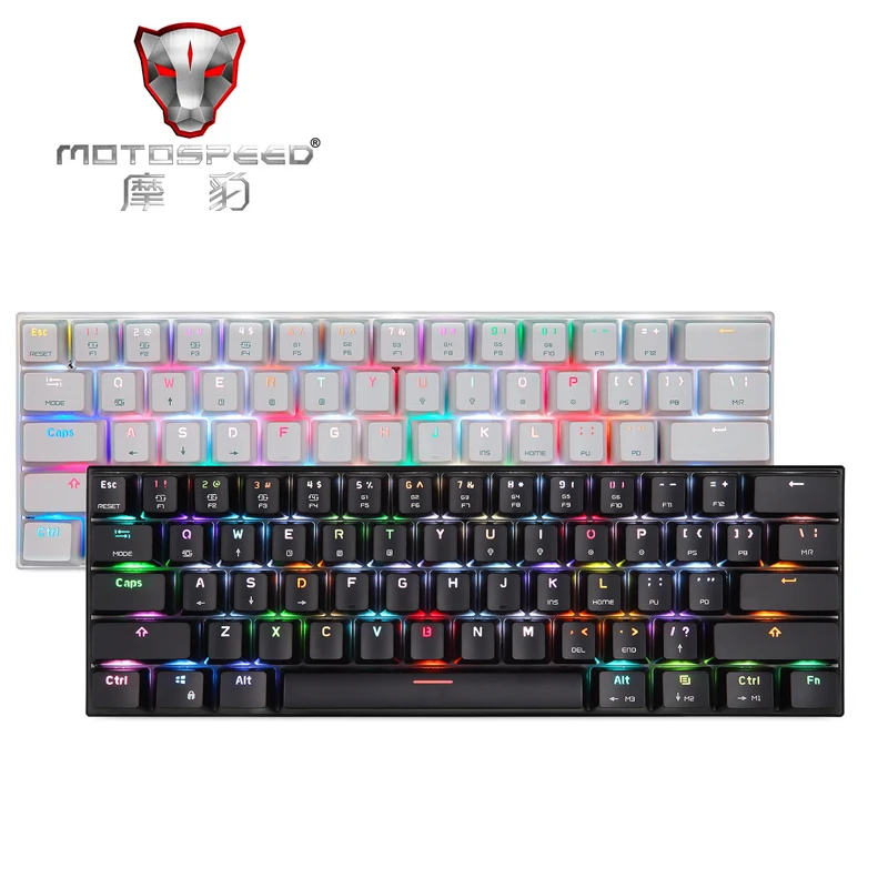 

Motospeed CK62 Bluetooth-compatible USB-C Wired Dual-Mode Keyboard Outemu Switch 61 Keys RGB Backlit Mechanical Gaming Keyboard