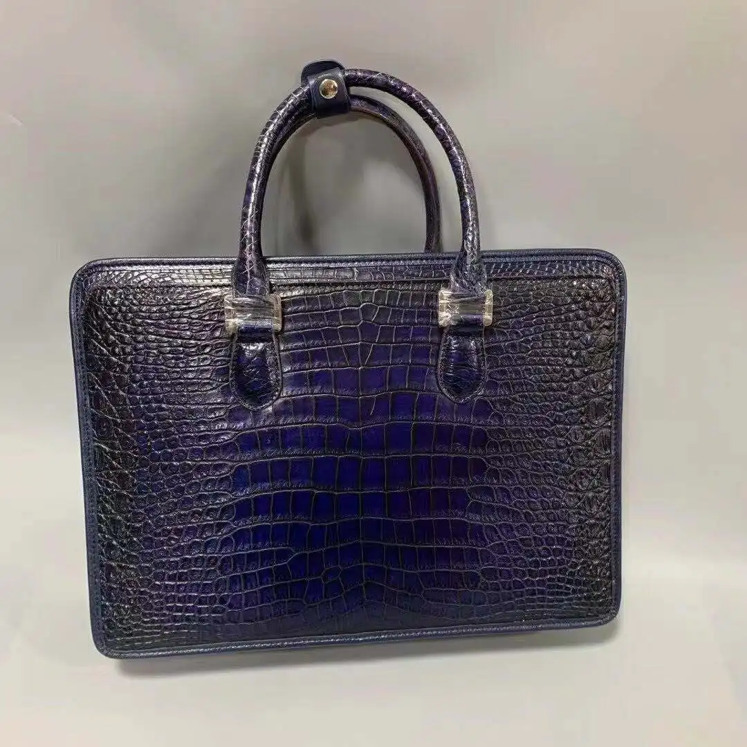 fanzunxing new men crocodile leahter handbag male crocodile bag brush color