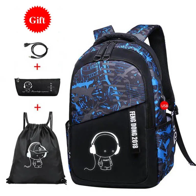 Новые популярные школьные сумки для мальчиков водонепроницаемый большой рюкзак