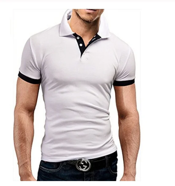 

2020 NEW Men's shirt summer short sleeve T-shirts Turn-over Collar fashion casual Slim Breathable Solid Color Business shirt
