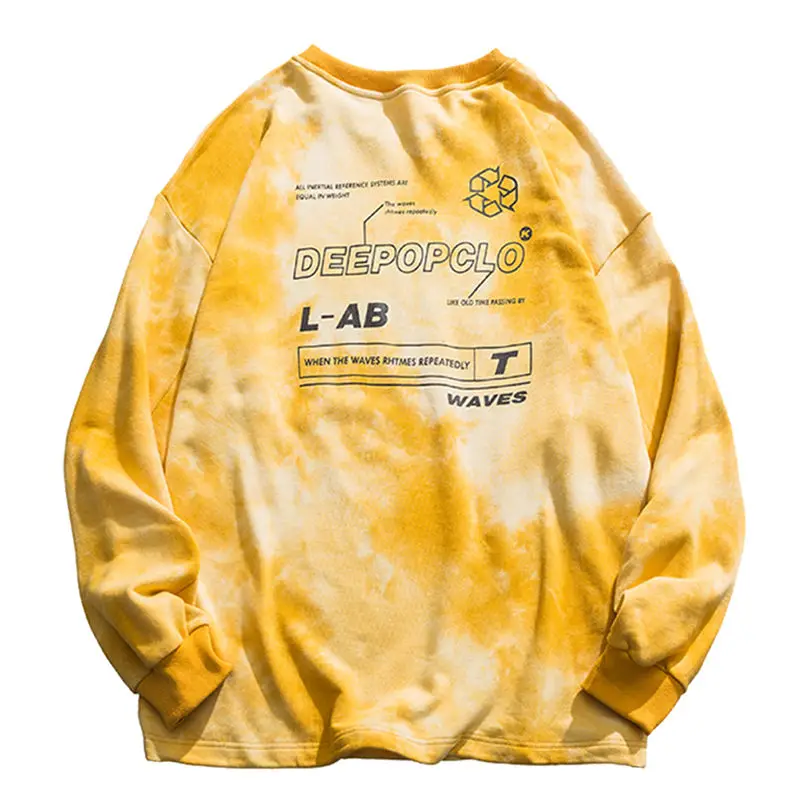 HOUZHOU Tie Dye Oversized Hoodie Harajuku Pullovers Vintage Women Sweetshirts Streetwear Women Sudaderas Korean Fashion Blouses