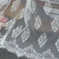 3meters thin soft tulle lace fabric ivory white diy home decoration curtain material v2342