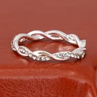 Розовое золото цвет твист классический фианит обручальное кольцо для женщин девушки Австрийские кристаллы Подарочные Кольца Bague Femme