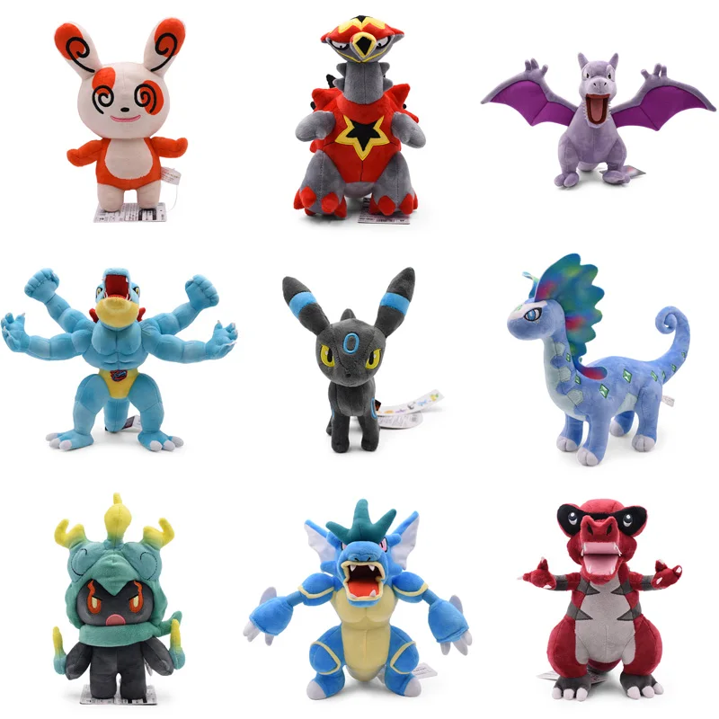 16-32CM Turtonator Gyarados Shiny Umbreon Marshadow Spinda Krookodile Feraligatr&Machamp Aurorus Aerodactyl Stuffed Plush Toys on16-32CM Туртонатор Гиарадос Сияющий Умбреон Маршадоу Спинда Крукудайл Фералигатр и Мачамп Орорус Аэродактиль Игрушки из мя