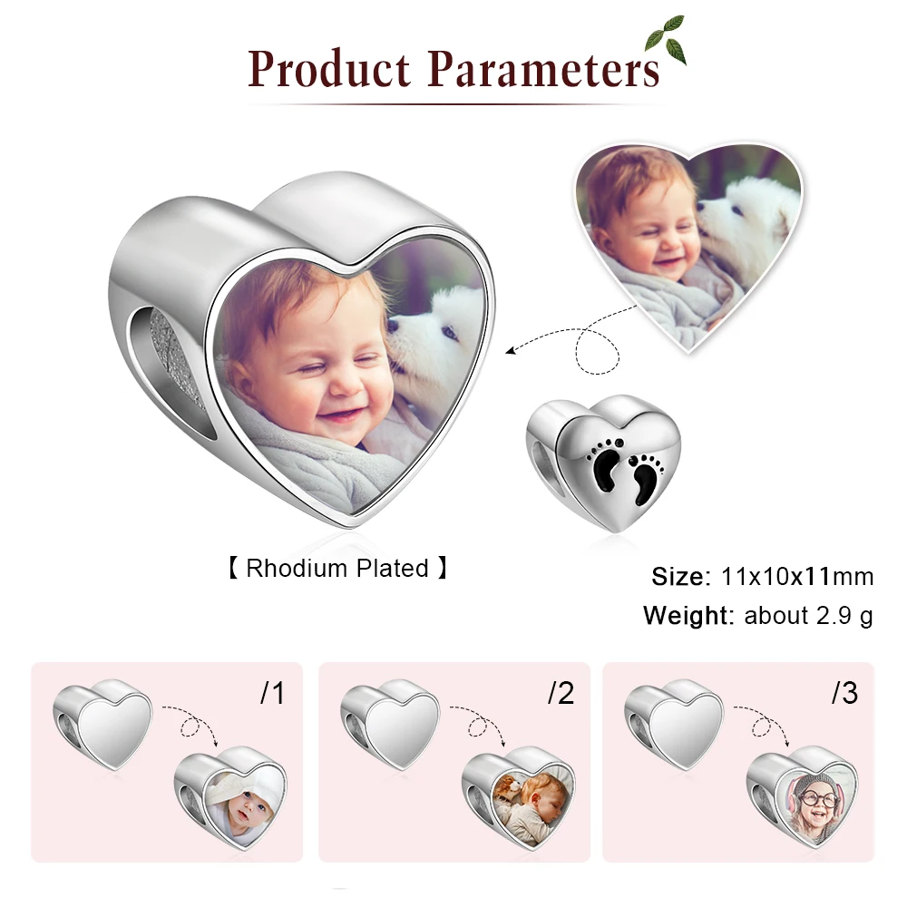 Персонализированные Очаровательные бусы в форме сердца для детской ноги