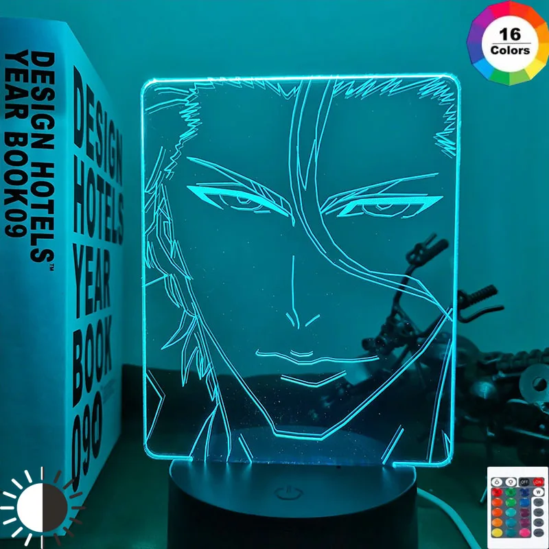 

3d лампа аниме отбеливатель Sosuke Aizen для спальни украшение светильник крутой подарок на день рождения акриловый светодиодный ночник Sosuke отбе...