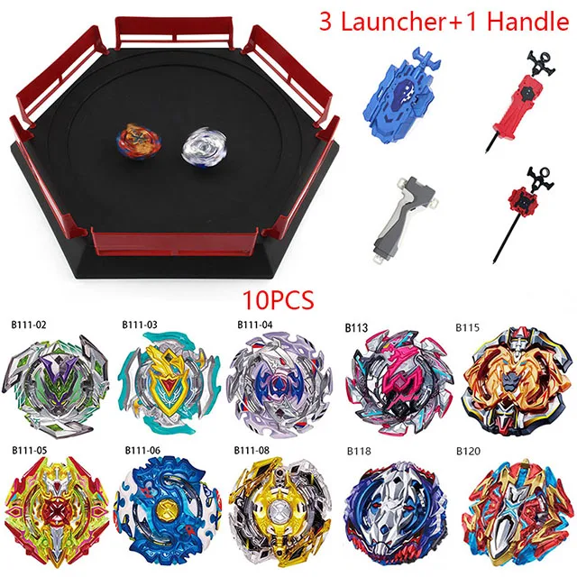 10 psc-1 beyblades Burst Launcher гироскоп Арена диск захватывающий Дуэль спиннинг Топ Launcher beyblades Арена стадион подарок для детей - Цвет: 10 psc-1