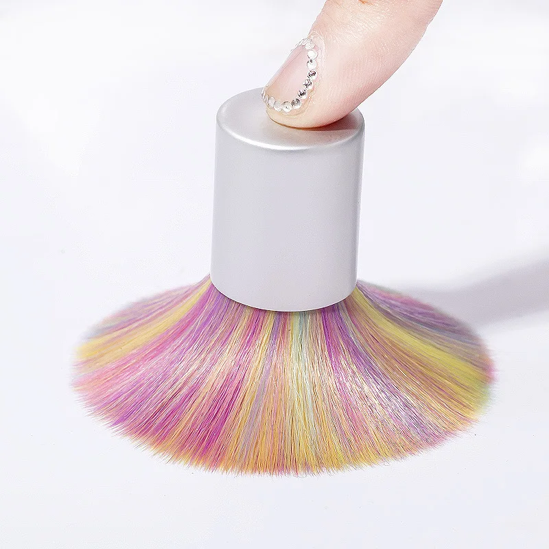 1 шт. радужные цвета для чистки ногтей кисточки маникюра мягкая меховая щетка