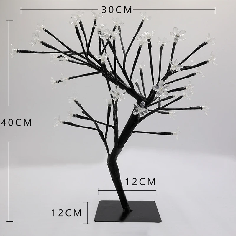 

LED Cherry Blossom Tree Branches Night Lights Table Lamps Desk Luminarias Home Bedroom Party Wedding Indoor Decoration Lighting