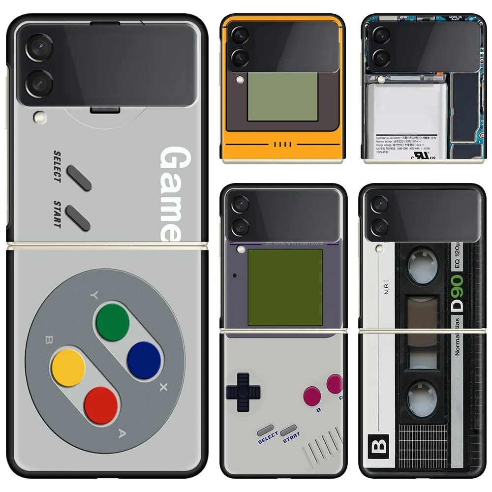 

Luxury Fold Case For Samsung Galaxy Z Flip3 Protect Cover ZFlip 3 5G Black Hard Fashion Phone Coque Funda Cassette Music