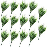 14pcs artificial plants fake plastic greenery shrub bushes plants plastic wheat grass for home garden decoration