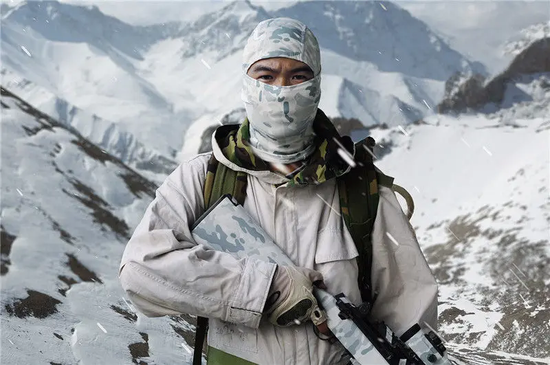 Snow Camo Military Tactical Hunting Camouflage Balaclava Face Mask Airsoft Paintball Gear Motorcycle Ski Cycling Protect Full Face Mask - Цвет: Snow Camo