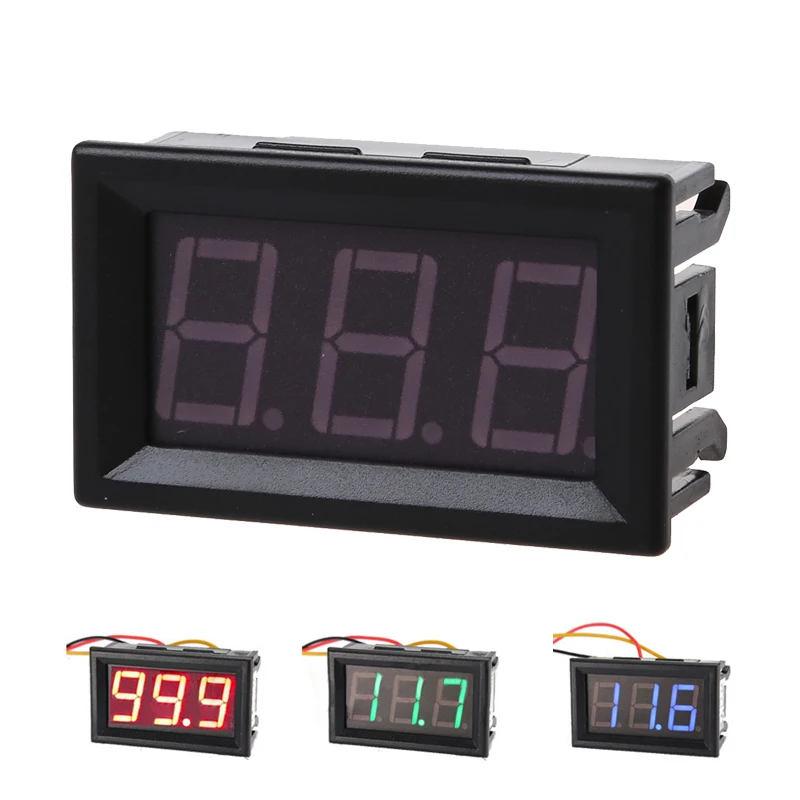 

DC 0-99,9 V 3-проводной светодиодный цифровой дисплей Панель вольтметр автомобильный двигатель
