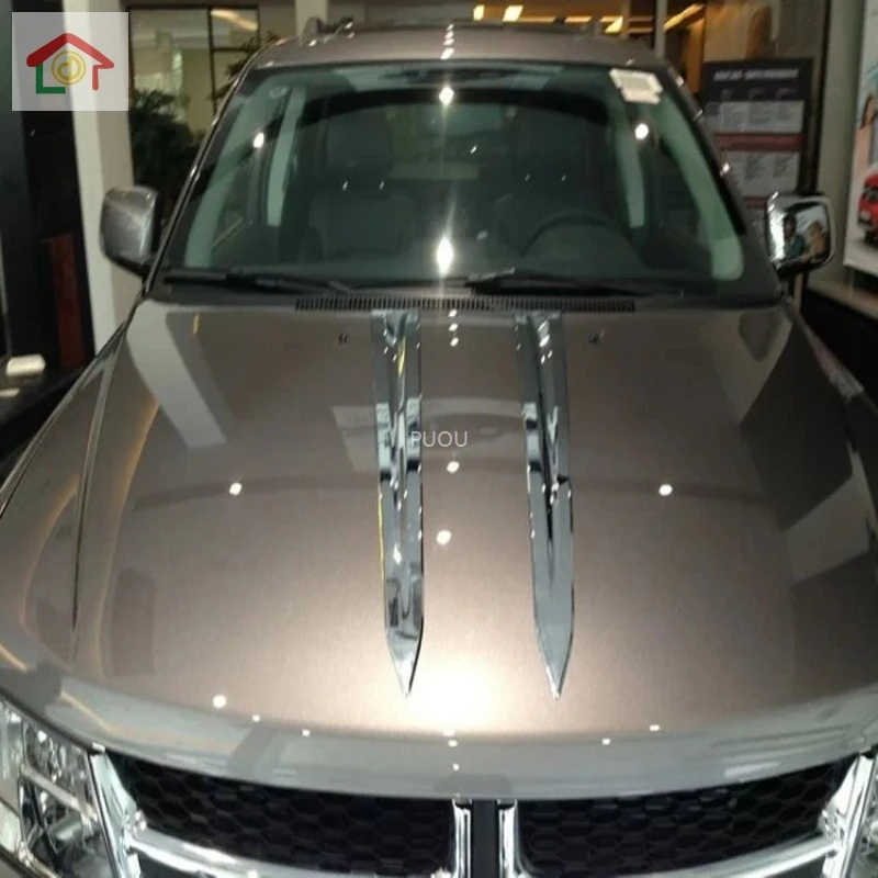 

For Dodge Journey JUCV Fiat Freemont 2011 2012 2013 2014 2015 2016 2018 Car Hood Trim Decoration Chrome Car Styling Accessoriess
