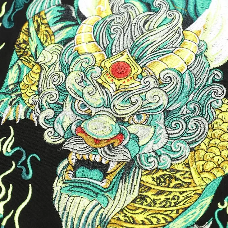 

Vintage Men Embroidery T-Shirt Cotton O Neck Short Sleeve Loose Fit Summer Tees Tops Streetwear Chinese Style Unisex T-Shirts